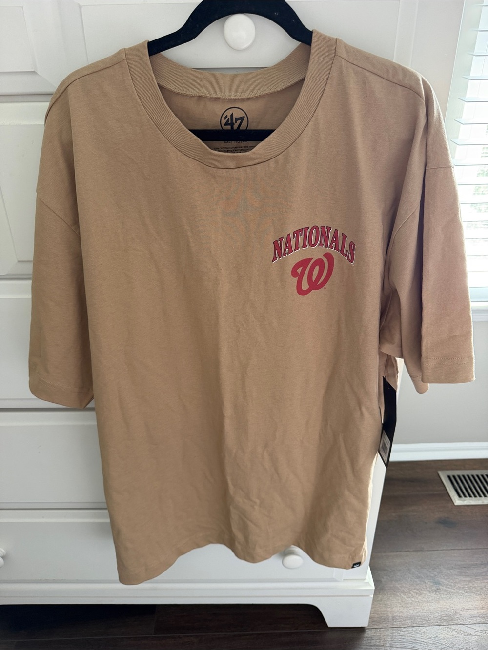 ’47 Khaki Washington Nationals T‑Shirt with Red Logo